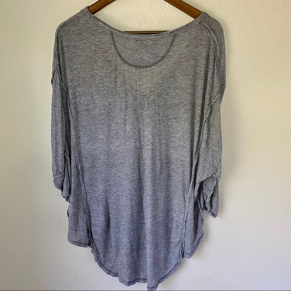 Free People Gray Golden Gate Ribbed T-Shirt Size M - Picture 8 of 12